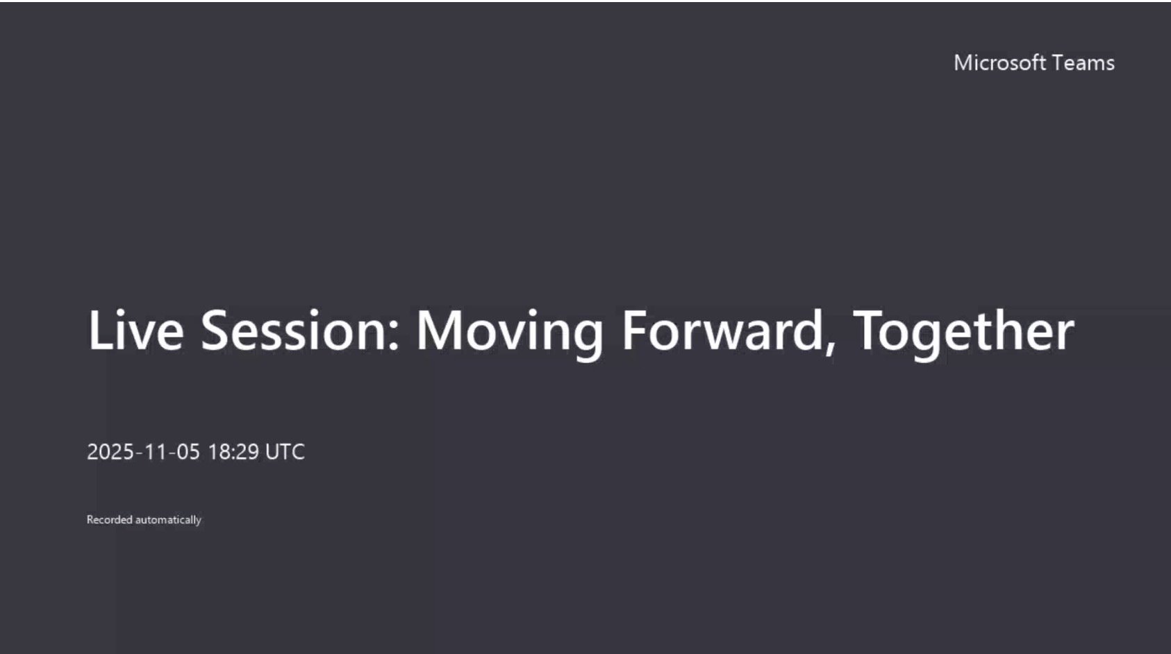 Moving forward together